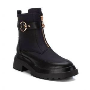 NEW XTI women's front zip biker boots in black